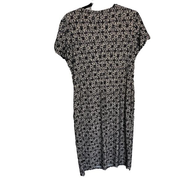 Vintage Requirements Black & White Faux Wrap Midi Dress Women's Size: Large - Picture 9 of 10